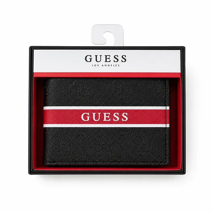 Guess Men's Black Logo Wallet – მამაკაცის საფულე